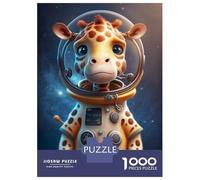 Adults Puzzles 1000 Piece Jigsaws Astronaut Space Giraffe Puzzle for Adults Toy Wall Decor Presents for Women Unique Gifts for Birthday And Christmas 38x26cm/1000pcs