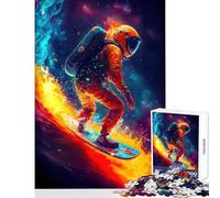 Adults Puzzles 1000 Piece Jigsaws Astronaut Surfing Fire Jigsaw for Teenagers Family Activities Parent-child Interaction Deal As Gifts for The Whole Family (50x75cm)