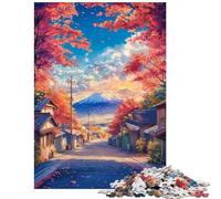 Adults Puzzles 1000 Piece Jigsaws Autumn Path to Fuji Impossible Game Presents for Women Home Decoration Toys Birthday And Unique Gifts Size 75x50cm
