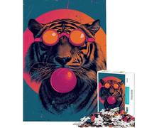 Adults Puzzles 1000 Piece Jigsaws Awesome Tiger Adult Jigsaw Fun Games Difficult Hard Unique Gifts for Birthday And Christmas (Size 50x75cm)