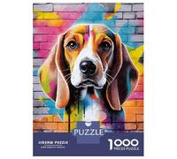 Adults Puzzles 1000 Piece Jigsaws Beagle Graffiti Puzzle for Adults Toy Wall Decor Presents for Women Unique Gifts for Birthday And Christmas 38x26cm/1000pcs