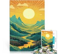 Adults Puzzles 1000 Piece Jigsaws Beautiful Valley Mountain Toy Intellectual Game is ideal as a gift for the whole family 26x38cm