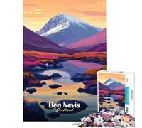 Adults Puzzles 1000 Piece Jigsaws Ben Nevis Mountain Landscape Hands-on Game Toy Intellectual Game Gifts for Women Men Stress Reliever (Size 38x52cm)