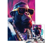 Adults Puzzles 1000 Piece Jigsaws Bigfoot Gangster Rapper with Sunglasses Jigsaw 1000 Pieces Anti-Stress Toys Tough Challenge Christmas Birthday Gifts (50x75cm)