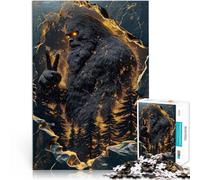 Adults Puzzles 1000 Piece Jigsaws Bigfoot Peace Sign Handgeschwindigkeitswettbewerb mit passendem Poster und Quizblatt75x50cm