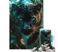 Adults Puzzles 1000 Piece Jigsaws Black Panther Close-Up Educational Challenge Stress Reliever Anti-Stress Toys for Ages 14 And over (38x26cm)