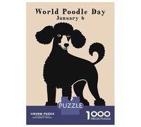 Adults Puzzles 1000 Piece Jigsaws Black Poodle Art Jigsaw for Adults Brain Teaser Game But Fun And Humorous Difficult And Challenge 70x50cm/1000pcs