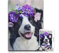 Adults Puzzles 1000 Piece Jigsaws Border Collie Dog Peaceful Relaxing Leisure Pursuit Ideal Accurate Cut Play Craft Toy Size 38x26cm