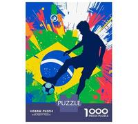 Adults Puzzles 1000 Piece Jigsaws Brazilian Soccer Silhouette Jigsaw Puzzle Anti-Stress Toys A Work of Art Unique Gifts for Birthday And Christmas 38x26cm/1000pcs