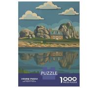 Adults Puzzles 1000 Piece Jigsaws Bretagne Coastal House Reflection Puzzle for Adults Relax Games Presents for Women for Is Ideal As A Gift 52x38cm/1000pcs