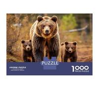 Adults Puzzles 1000 Piece Jigsaws Brown Bear With Cubs Puzzle for Adults Toy Wall Decor Presents for Women Unique Gifts for Birthday And Christmas 70x50cm/1000pcs