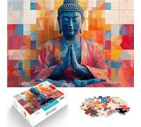 Adults Puzzles 1000 Piece Jigsaws Buddha in Geometric Art Intellektuelles Spiel Verbessern Sie das Gedächtnis38x52cm