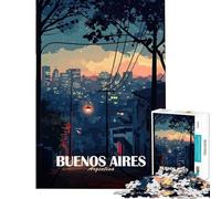 Adults Puzzles 1000 Piece Jigsaws Buenos Aires Cityscape at Dusk Hands-on Game Toy Intellectual Game Gifts for Women Men Stress Reliever (Size 38x52cm)