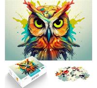 Adults Puzzles 1000 Piece Jigsaws Cartoon style of owl Herausfordernd Schwierig Geburtstagsgeschenk, Geschenke75x50cm