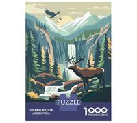 Adults Puzzles 1000 Piece Jigsaws Cascadia Board Game Inspired Illustration Adult Jigsaw Puzzle Brain Teaser Game Stress Reliever for Is Ideal As A Gift 70x50cm/1000pcs