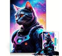 Adults Puzzles 1000 Piece Jigsaws Cat Warriors Fine Cut Design Smart Mind Activity Peace Time Play Xmas Art Display (50x75cm)
