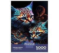 Adults Puzzles 1000 Piece Jigsaws Cats Vivid And Colorful Puzzle for Adults Relaxing Games Enhance Memory Unique Gifts for Birthday And Christmas 52x38cm/1000pcs
