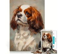 Adults Puzzles 1000 Piece Jigsaws Cavalier King Charles Span Fine Cut Design Smart Mind Activity Peace Time Play Xmas Art Display (38x26cm)
