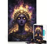 Adults Puzzles 1000 Piece Jigsaws Celestial Being with Fiery Crown Fine Cut Design Smart Mind Activity Peace Time Play Xmas Art Display (38x52cm)