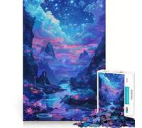 Adults Puzzles 1000 Piece Jigsaws Celestial Rivers Astralis Fine Cut Design Smart Mind Activity Peace Time Play Xmas Art Display (38x26cm)