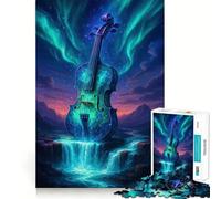 Adults Puzzles 1000 Piece Jigsaws Celestial Violin Waterfall Landscape Fine Cut Design Smart Mind Activity Peace Time Play Xmas Art Display (38x26cm)