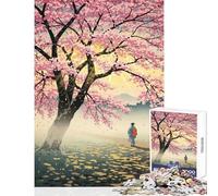 Adults Puzzles 1000 Piece Jigsaws Cherry Blossom Japanese Practical Game Staycation Kill Time Anti-Stress Toys Artists' Collection, Fine Arts (50X75cm)
