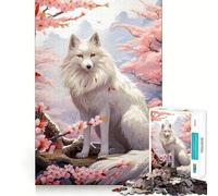 Adults Puzzles 1000 Piece Jigsaws Cherry Blossom Wolf Fine Cut Design Smart Mind Activity Peace Time Play Xmas Art Display (50x75cm)