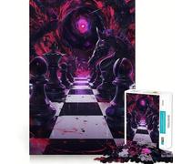 Adults Puzzles 1000 Piece Jigsaws Chessboard with Dark Portal Fine Cut Design Smart Mind Activity Peace Time Play Xmas Art Display (38x52cm)