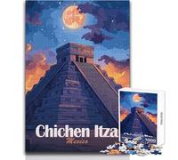 Adults Puzzles 1000 Piece Jigsaws Chichen Itza at Night Toy Intellectual Game A Work of Art Educational Toy Size 38x52cm