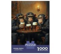 Adults Puzzles 1000 Piece Jigsaws Chimps at The Bar-2 Jigsaw for Adults Brain Teaser Game But Fun And Humorous Difficult And Challenge 52x38cm/1000pcs
