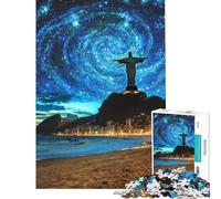 Adults Puzzles 1000 Piece Jigsaws Christ The Redeemer at Night Learning Educational Toys Educational Game Difficult Challenge Birthday Gifts (size 75x50cm)