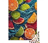 Adults Puzzles 1000 Piece Jigsaws Citrus Fruit Slices Art Print-3 Puzzle for Adults Fun Games Staycation Kill Time Parent-child Interaction 38x26cm/1000pcs