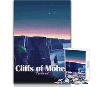 Adults Puzzles 1000 Piece Jigsaws Cliffs of Moher, Ireland at Night Toy Intellectual Game A Work of Art Educational Toy Size 50x75cm