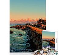Adults Puzzles 1000 Piece Jigsaws Coastal Road at Sunset Jigsaws for Adults Puzzle Hand Speed Race Every Piece Is Unique - Learning Educational Toys (38x52cm)
