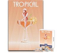 Adults Puzzles 1000 Piece Jigsaws Cocktail Tropical Toys Educational Games Difficult Hard Gift Birthday Size 50x75cm