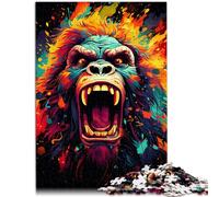 Adults Puzzles 1000 Piece Jigsaws Colorful artistic orangutan Intellectual Game 26x38cm Challenging Game and Family Play