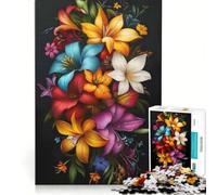 Adults Puzzles 1000 Piece Jigsaws Colorful Flowers Hyper Realistic, Educational Games, Challenging To Complete, Unique Birthday And Gifts 38x26cm