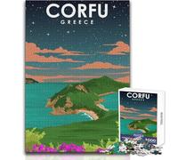 Adults Puzzles 1000 Piece Jigsaws Corfu Enchanted Night Toy Intellectual Game A Work of Art Educational Toy Size 50x75cm