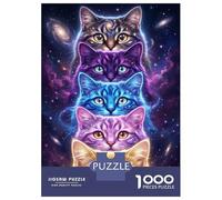 Adults Puzzles 1000 Piece Jigsaws Cosmic Cats in Space Puzzle for Adults Relax Games Presents for Women for Is Ideal As A Gift 52x38cm/1000pcs