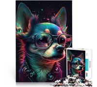 Adults Puzzles 1000 Piece Jigsaws Cosmic Chihuahua glasses educational challenge 26x38cm is ideal as gifts for the whole family