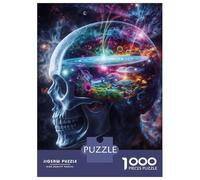 Adults Puzzles 1000 Piece Jigsaws Cosmic Visionary Skull Puzzle for Adults Toy Wall Decor Presents for Women Unique Gifts for Birthday And Christmas 52x38cm/1000pcs