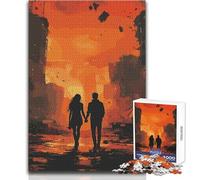 Adults Puzzles 1000 Piece Jigsaws Couple Walking in Post-Apocalyptic City Peaceful Relaxing Leisure Pursuit Ideal Accurate Cut Play Craft Toy Size 50x75cm