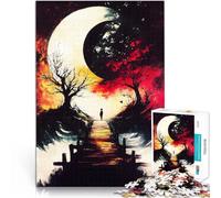 Adults Puzzles 1000 Piece Jigsaws Crescent Moon Path Stressabbau-Spielzeug mit vollständig ineinander greifenden, zufällig geformten Teilen52x38cm