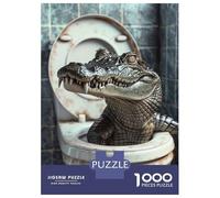 Adults Puzzles 1000 Piece Jigsaws Crocodile Alligator Toilet Jigsaws for Adults Toy Wall Decor Difficult Challenge Difficult And Challenge 38x26cm/1000pcs