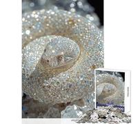 Adults Puzzles 1000 Piece Jigsaws Crystalline Serpent︰ The Diamondback Viper Anti-Stress Toys Great Gift Brain Teaser Game Decompressing Intellectual Size 50x75cm