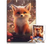 Adults Puzzles 1000 Piece Jigsaws Cute Little Fox Wall Decor Peaceful Relaxing Leisure Pursuit Ideal Accurate Cut Play Craft Toy Size 50x75cm