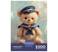 Adults Puzzles 1000 Piece Jigsaws Cute Teddy Sailor Bear Puzzle for Adults Toy Wall Decor Presents for Women Unique Gifts for Birthday And Christmas 70x50cm/1000pcs