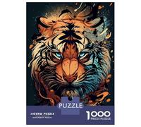 Adults Puzzles 1000 Piece Jigsaws Cute Tiger Animal Cartoon Jigsaw for Adults Brain Teaser Game But Fun And Humorous Difficult And Challenge 38x26cm/1000pcs