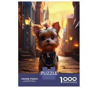 Adults Puzzles 1000 Piece Jigsaws Cute Yorkshire Terrier Dog Puzzle for Adults Fun Games Staycation Kill Time Parent-child Interaction 70x50cm/1000pcs