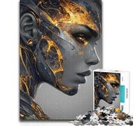 Adults Puzzles 1000 Piece Jigsaws Cybernetic Woman Profile Educational Family Game Analysis And Logic Anti-Stress Toys 38x52cm(1000pcs)